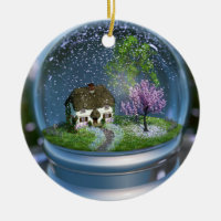 Ornement de globe de fleurs de cerisier