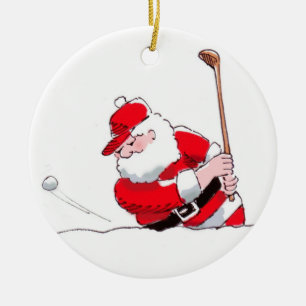Ornement de golf de Père Noël