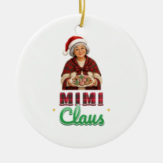 Ornement de grand-mère Noël tartan Mimi Claus