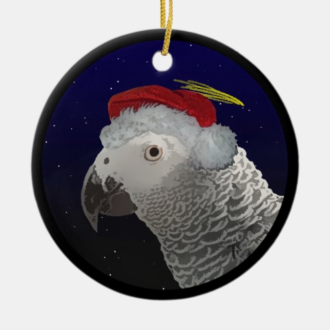 Ornement de gris africain du Congo de nuit de Noël (Devant)
