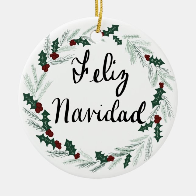 Ornement de guirlande de Feliz Navidad (Devant)