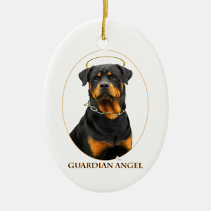 ornement de halo de rottweiler d'ange gardien