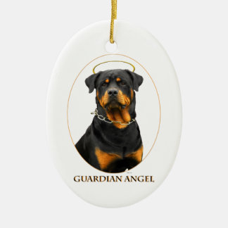 ornement de halo de rottweiler d'ange gardien