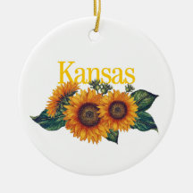 Ornement de Kansas personnalisable avec tournesol