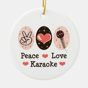 Ornement de karaoke d'amour de paix