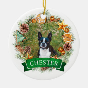 Ornement de la couronne de Noël de chien