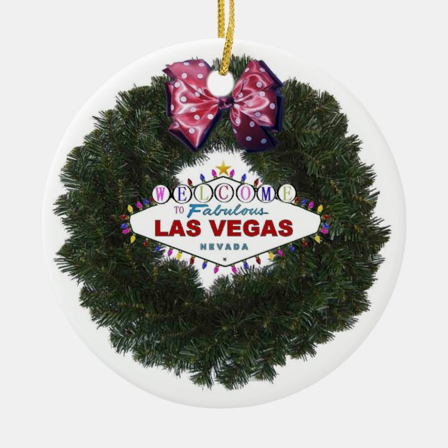 Ornement de la couronne de Noël de Las Vegas (Devant)