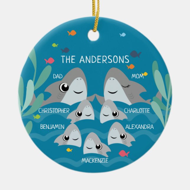 Ornement de la famille des requins (Devant)