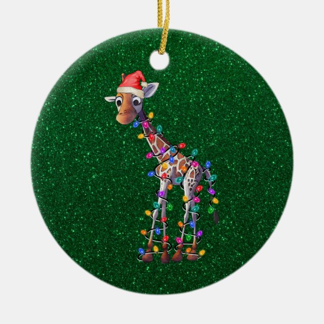 Ornement de la Giraffe de Noël (Devant)