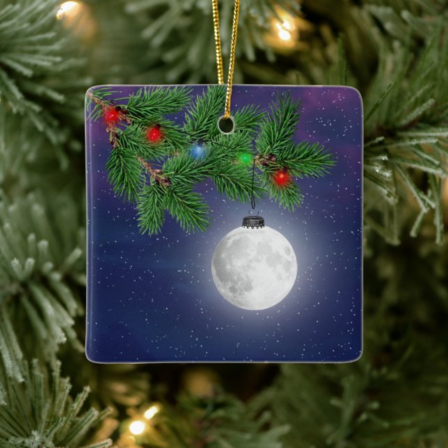 Ornement de la Lune de Noël accroché à la pince à  (Arbre)