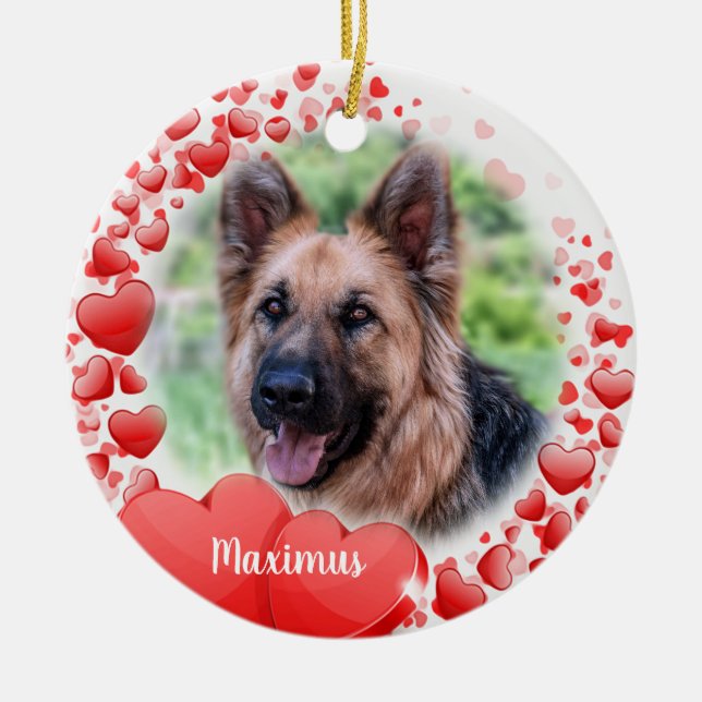 Ornement de la Saint-Valentin pour photo d'animal  (Devant)