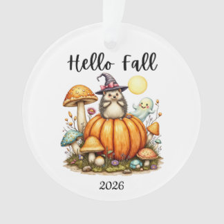 Ornement de la saison automnale date personnalisée