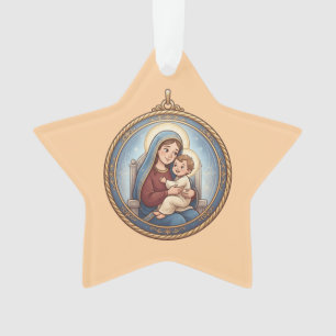 Ornement de la Vierge Marie et de l'Enfant Jésus