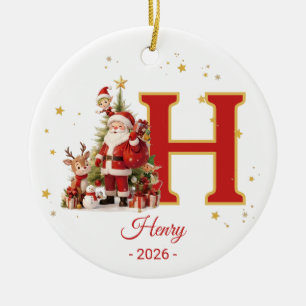 Ornement de lettre de Noël personnalisé avec monog