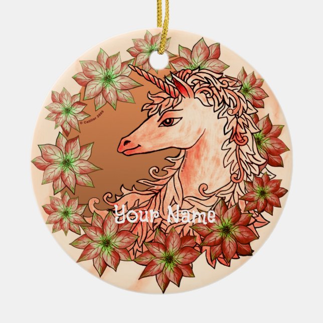 ornement de licorne de Noël (Devant)