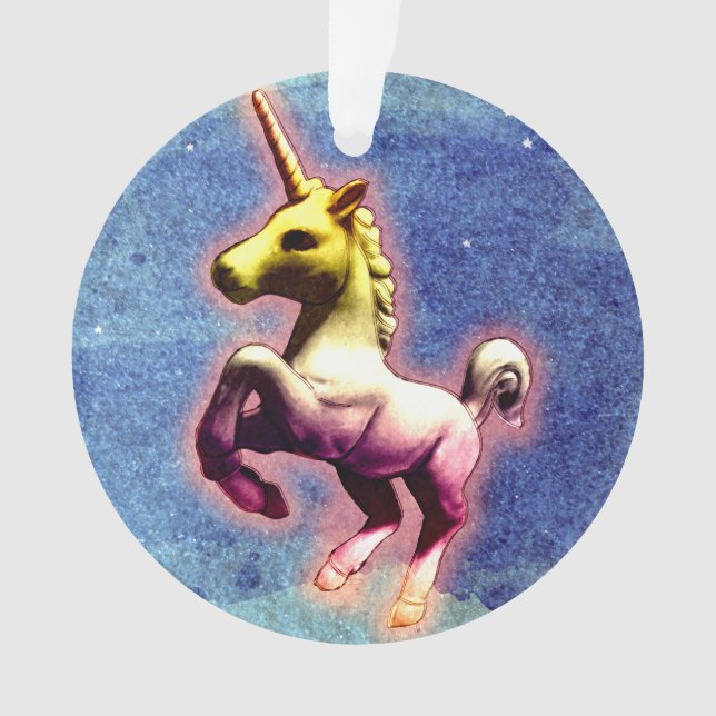 Ornement de licorne - ruban de cercle (miroitement (devant)