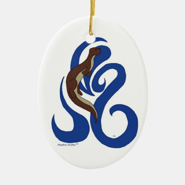 Ornement de loutre de natation (Devant)