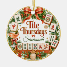 Ornement de Mahjong Tile Thursdays Cadeau pour le
