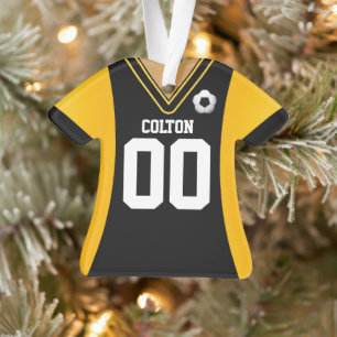 Ornement de maillot de football personnalisé noir/