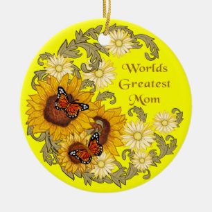 Ornement de maman tournesol papillon