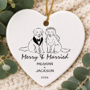 Ornement de mariage Golden Retriever