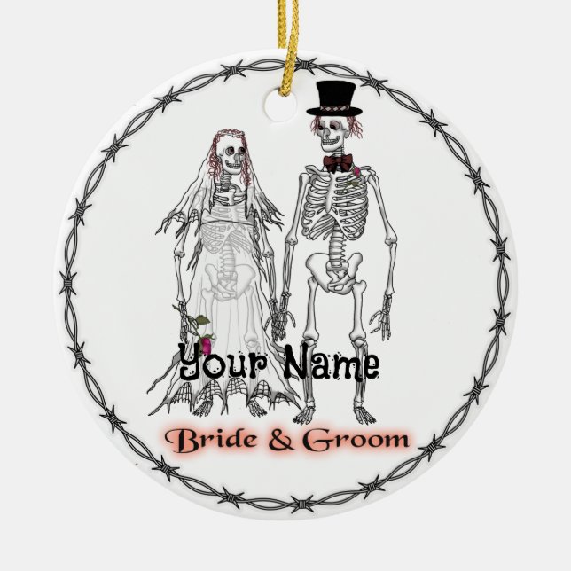 Ornement de mariage squelette gothique (Devant)