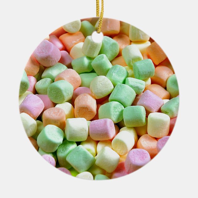 Ornement de marshmallows miniatures colorés (Devant)
