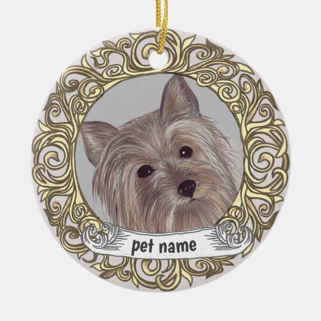 ornement de mémoire aimant les Yorkies (Devant)