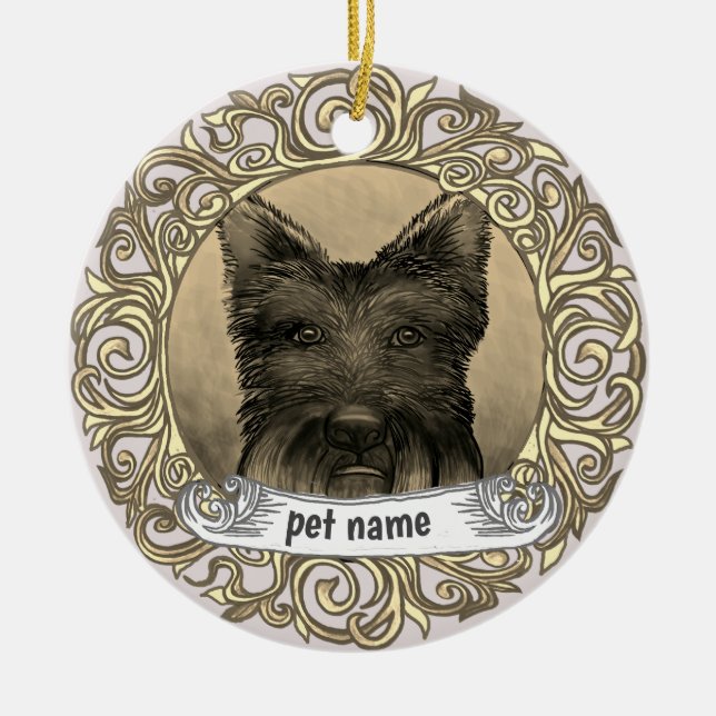 Ornement de mémoire aimante Scotty Dog (Devant)