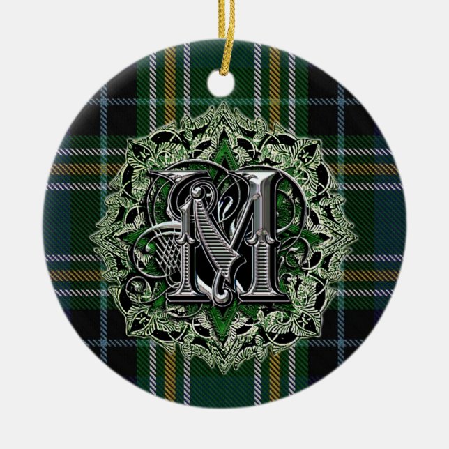 Ornement de monogramme de plaid de clan de (Devant)