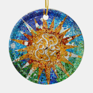 Ornement de mosaïque de rayon de soleil de Gaudi