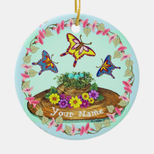 Ornement de nid d'oiseau à chapeau fleuri