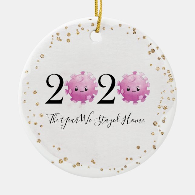 Ornement de Noël 2020 Virus de quarantaine Pandémi (Devant)