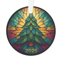 Ornement de Noël 2025 Faux Verre Cathédrale Eff. 1