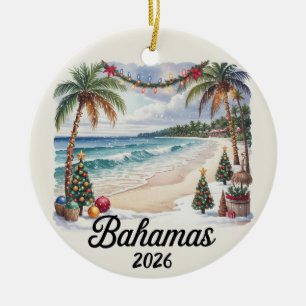 Ornement de Noël 2026 Bahamas Plage Voyage Cadeau
