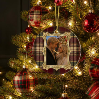 Ornement de Noël à carreaux tartan vintage