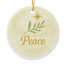Ornement de Noël à l'aquarelle "Paix"