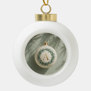 Ornement de Noël à monogramme Couronne d'émeraude