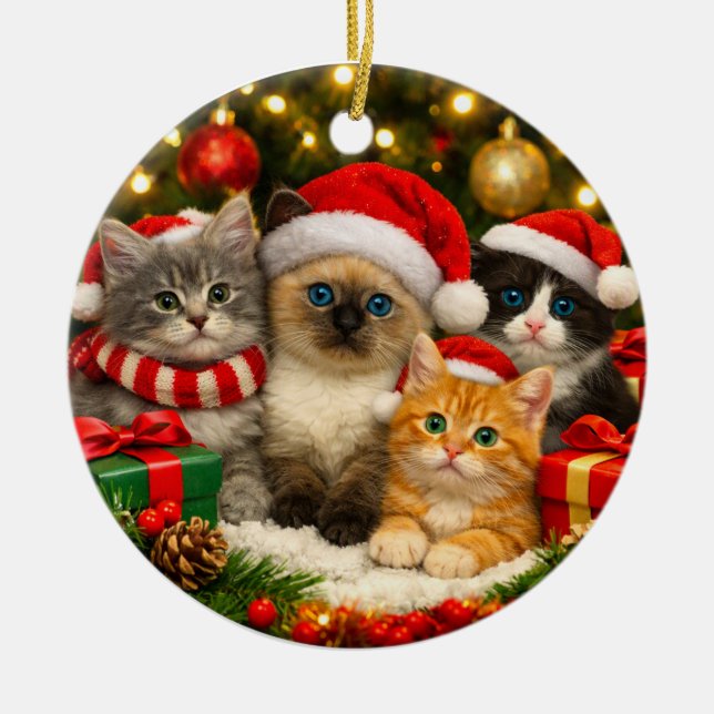 Ornement de Noël Adorable Chaton (Devant)