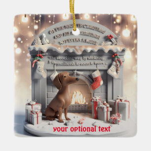 Ornement de Noël allemand Dachshund 3D