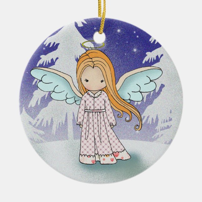 Ornement de Noël Ange Fantaisiste (Devant)