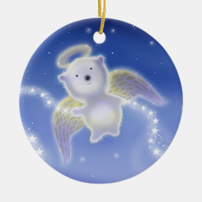 Ornement de Noël Ange Ours Polaire (Devant)