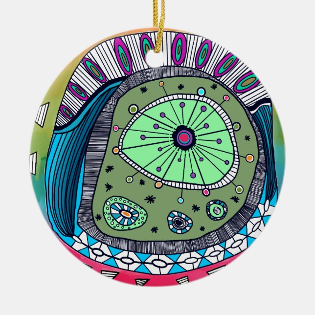 Ornement de Noël arbre cadeau art (Devant)