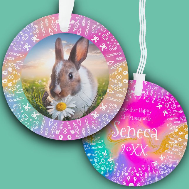 Ornement de Noël arc-en-ciel de lapin DIY (Créateur téléchargé)