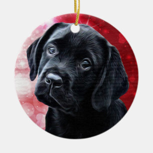 Ornement de Noël au Labrador noir