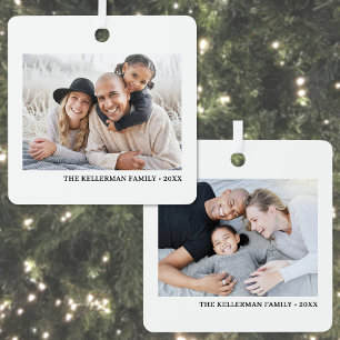 Ornement de Noël avec deux photos de famille recto