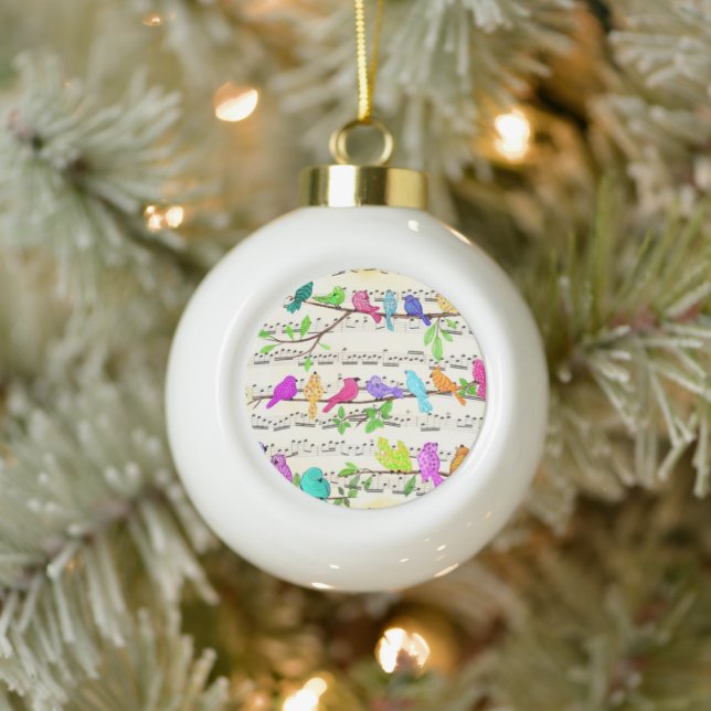 Ornement de Noël avec oiseaux musicaux (Arbre)
