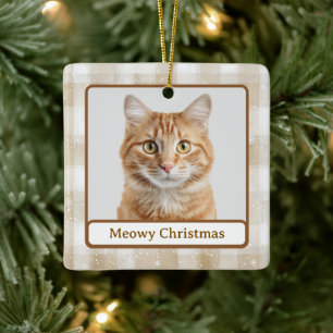 Ornement de Noël avec photo de chat personnalisé M