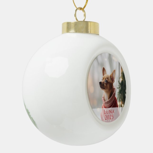 Ornement de Noël avec photo de l'animal de compagn (Gauche)
