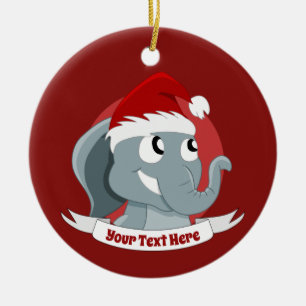 ornement de Noël avec un joli éléphant de dessin a